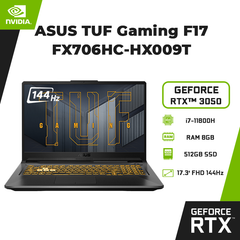 Laptop ASUS TUF Gaming F17 FX706HC-HX009T (i7-11800H | 8GB | 512GB | GeForce RTX™ 3050 4GB | 17.3' FHD 144Hz | Win 10)