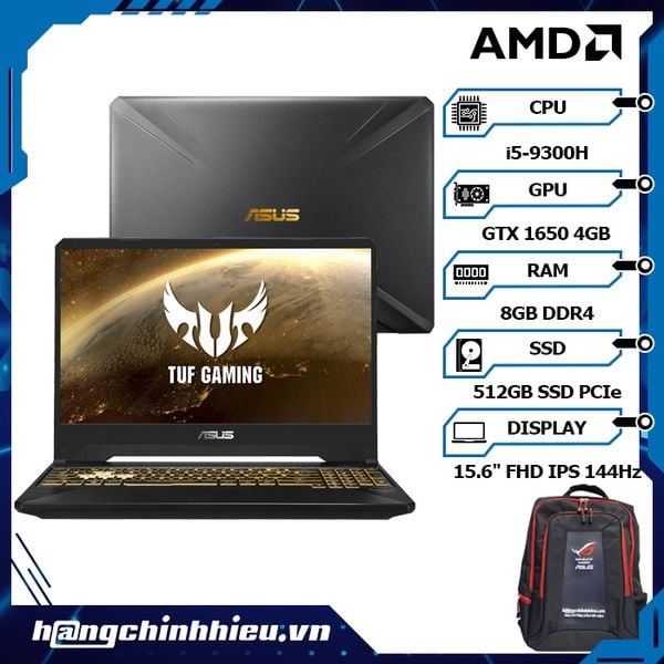 Laptop ASUS TUF Gaming FX505GT-HN111T (i5-9300H | 8GB | 512GB | VGA GTX 1650 4GB | 15.6'' FHD 144Hz | Win 10)