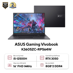 Laptop ASUS Gaming VivoBook K3605ZC-RP564W (i5-12500H | GeForce RTX™ 3050 4GB | 16GB | 512GB | 16' WUXGA 144Hz | Win 11)