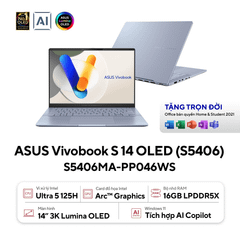 Laptop ASUS VivoBook S 14 OLED S5406MA-PP046WS (Ultra 5 125H | 16GB | 512GB | Intel Arc Graphics | 14' 3K OLED 120Hz | Win 11)