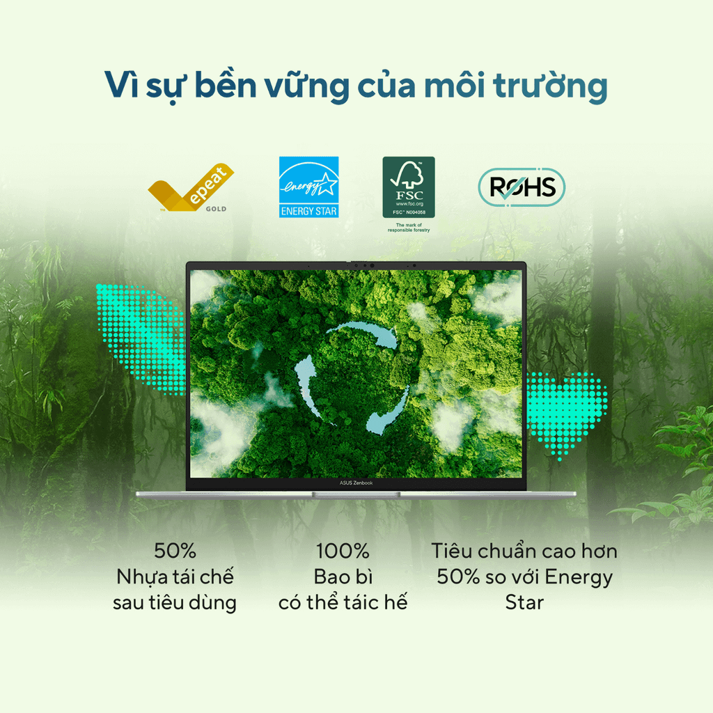 Laptop ASUS ZenBook 14 OLED UX3405MA-PP151W (Ultra 5 125H | 16GB | 512GB | Intel Arc Graphics | 14' WQXGA+ OLED | Win 11)