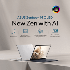 Laptop ASUS ZenBook 14 OLED UX3405MA-PP151W (Intel Core Ultra 5 125H | 16GB | 512GB | Intel Arc Graphics | 14' WQXGA+ OLED 100% DCI-P3 | Win 11)