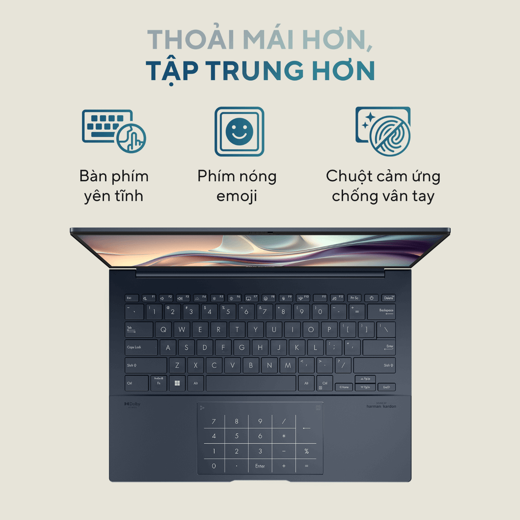 Laptop ASUS ZenBook 14 OLED UX3405MA-PP151W (Ultra 5 125H | 16GB | 512GB | Intel Arc Graphics | 14' WQXGA+ OLED | Win 11)