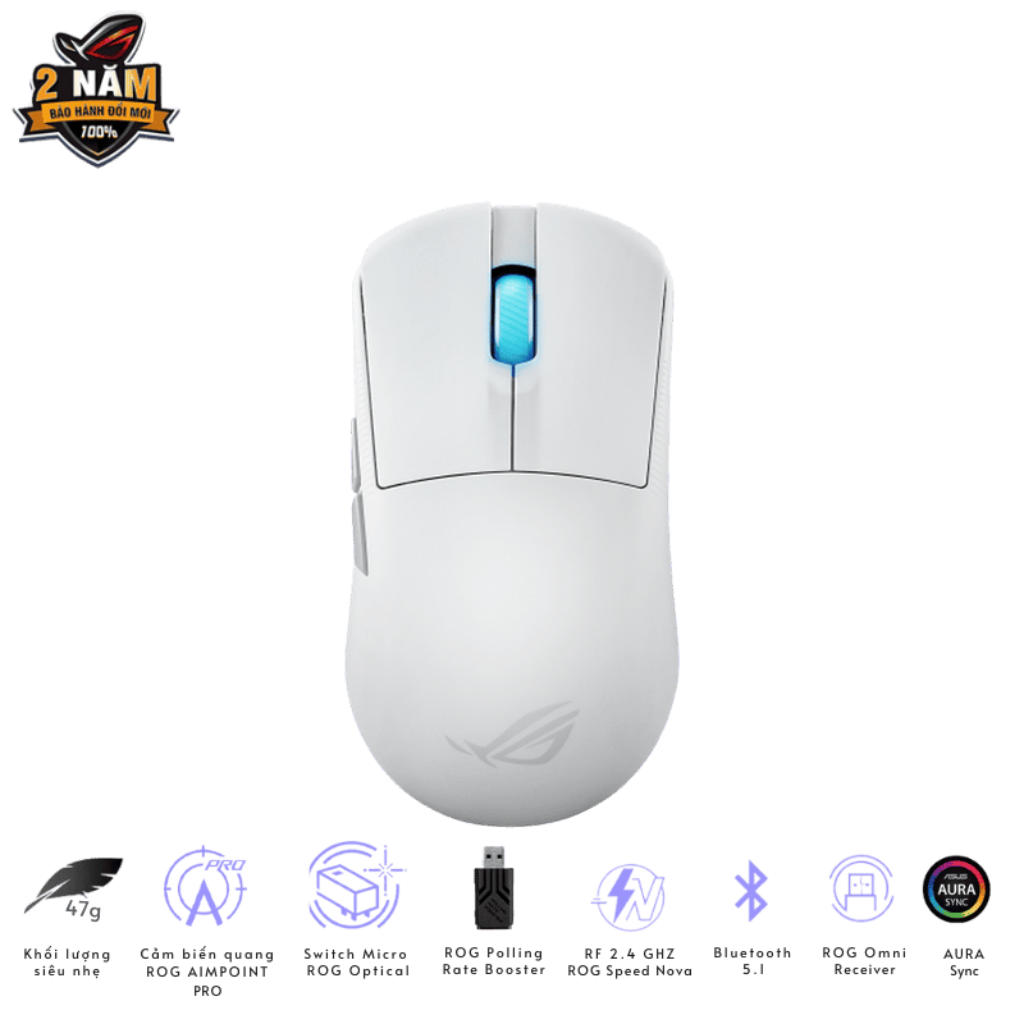 Chuột Gaming Asus ROG Harpe Ace Mini White