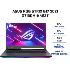 Laptop ASUS ROG Strix G17 G713QM-K4113T (R7-5800H | 16GB | 512GB | VGA RTX 3060 6GB | 17.3' WQHD 165Hz | Win 10)