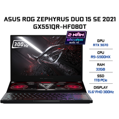 Laptop ASUS ROG Zephyrus Duo 15 SE GX551QR-HF080T (R9-5900HX | 32GB | 1TB | VGA RTX 3070 8GB | 15.6' FHD 300Hz | Win 10)