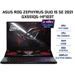 Laptop ASUS ROG Zephyrus Duo 15 SE GX551QS-HF103T (R9-5900HX | 32GB | 2TB | VGA RTX 3080 16GB | 15.6' FHD 300Hz | Win 10)