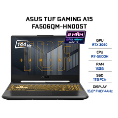 Laptop ASUS TUF Gaming A15 FA506QM-HN005T (R7-5800H | 16GB | 1TB | VGA RTX 3060 6GB | 15.6' FHD 144Hz | Win 10)