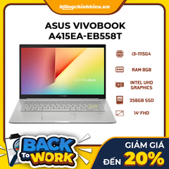 Laptop ASUS VivoBook A415EA-EB558T (i3-1115G4 | 8GB | 256GB | Intel UHD Graphics | 14' FHD | Win 10)