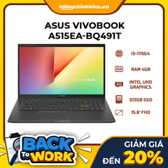 Laptop ASUS VivoBook A515EA-BQ491T (i3-1115G4 | 4GB | 512GB | Intel UHD Graphics | 15.6' FHD | Win 10)