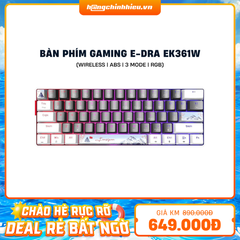 Bàn phím Gaming Wireless E-DRA EK361W SNOW White + Gray