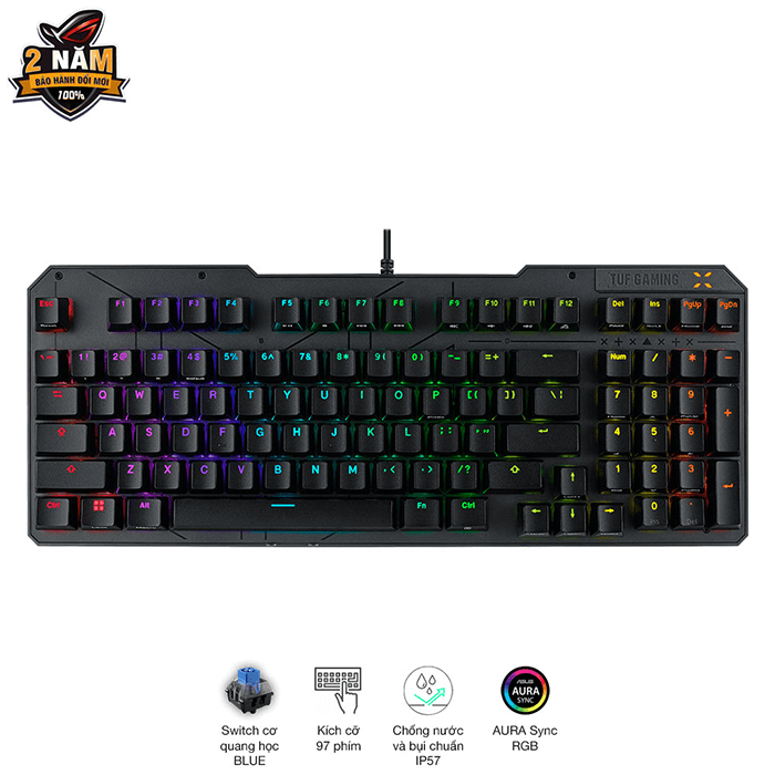Bàn phím ASUS TUF Gaming K3 Gen II Blue Switch