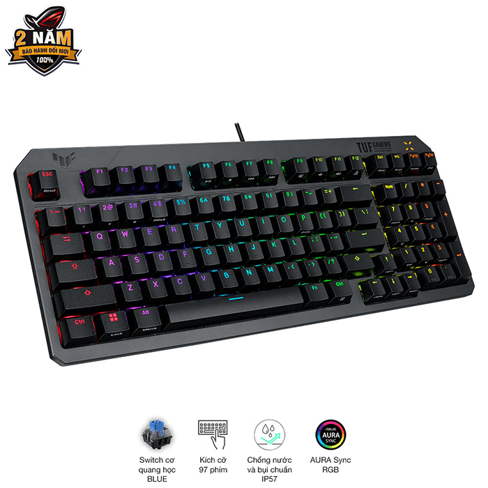 Bàn phím ASUS TUF Gaming K3 Gen II Blue Switch