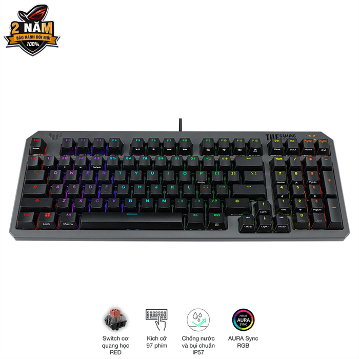 Bàn phím ASUS TUF Gaming K3 Gen II Red Switch