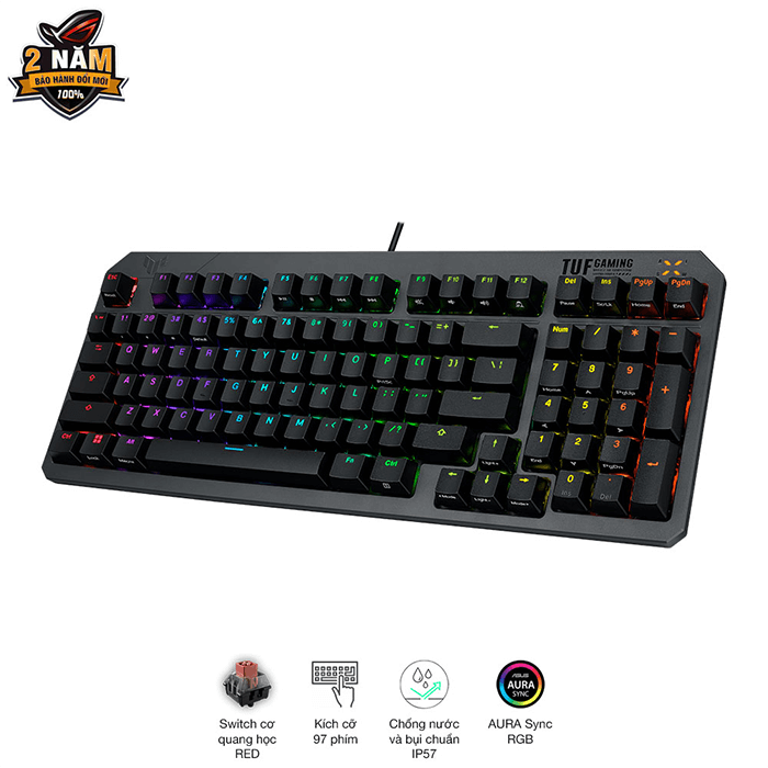 Bàn phím ASUS TUF Gaming K3 Gen II Red Switch