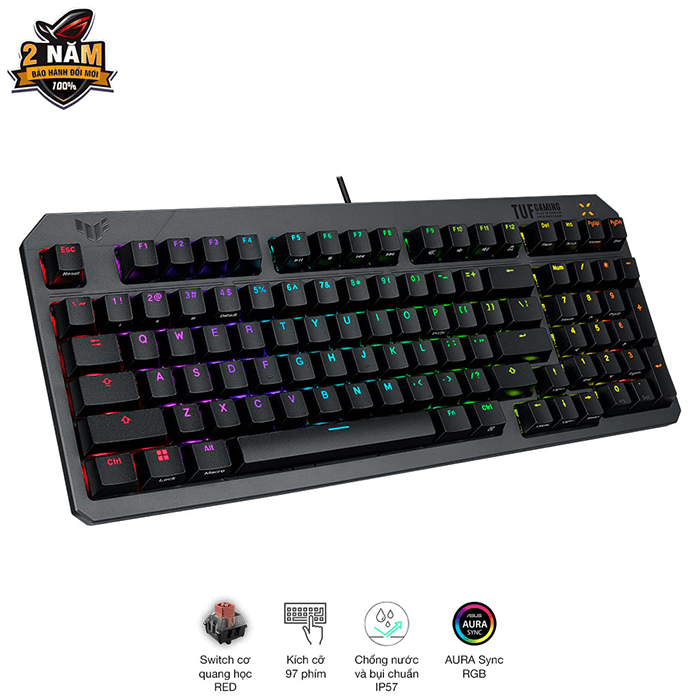 Bàn phím ASUS TUF Gaming K3 Gen II Red Switch