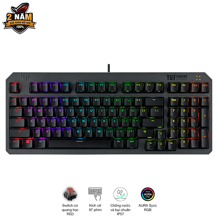 Bàn phím ASUS TUF Gaming K3 Gen II Red Switch