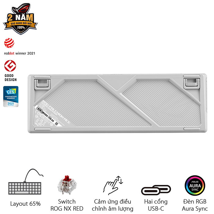 Bàn phím cơ Asus ROG Falchion Ace White