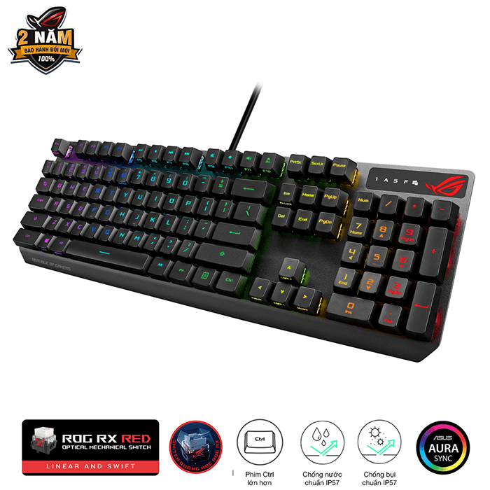 Bàn phím Gaming Cơ Quang Học ASUS ROG Strix Scope RX RED Switch