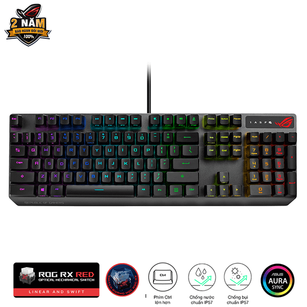 Bàn phím Gaming Cơ Quang Học ASUS ROG Strix Scope RX RED Switch
