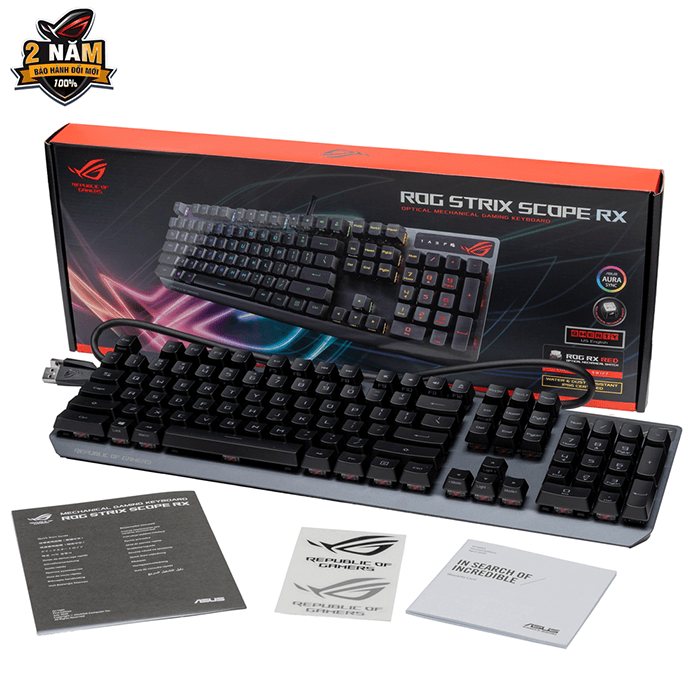 Bàn phím Gaming Cơ Quang Học ASUS ROG Strix Scope RX RED Switch