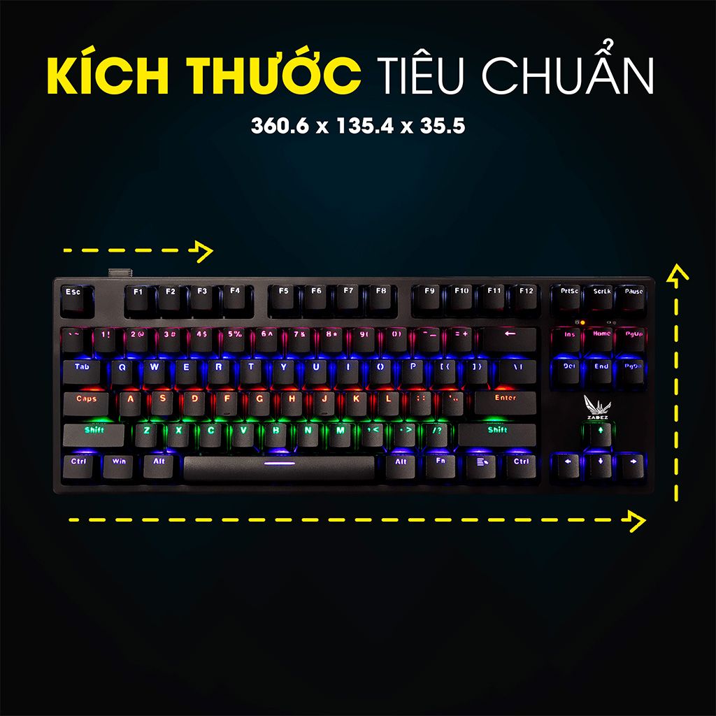 Bàn phím Gaming Zadez GT-015DK (OUTEMU Switches Blue/Red/Brown)