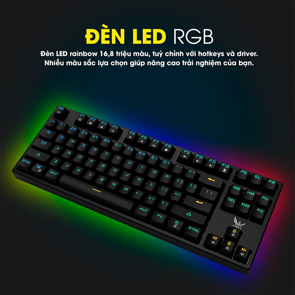 Bàn phím Gaming Zadez GT-015DK (OUTEMU Switches Blue/Red/Brown)