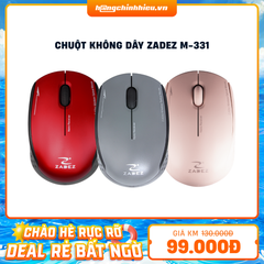 Chuột không dây Zadez M-331 (Xám / Hồng / Đỏ)