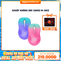 Chuột không dây Silent Zadez M-381Z Cảm biến Pixart 3065, 2000 DPI, Sạc Type-C, Pin 650 mAh, Đèn LED RGB