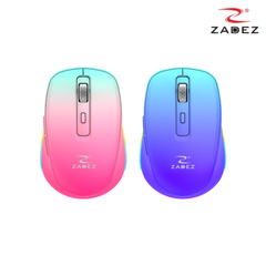 Chuột không dây Silent Zadez M-382Z (Cam đào, Tím)