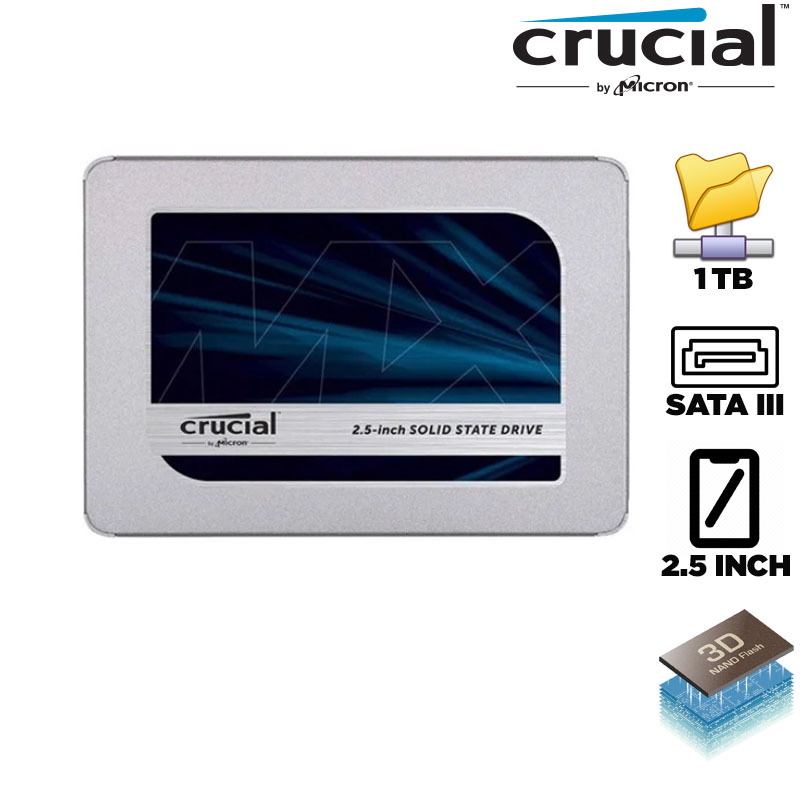 Crucial T1tb Ssd Ổ Cứng SSD Crucial MX500 1TB SATA III Inch