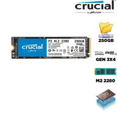 SSD Crucial P2 250GB NVMe PCIe Gen 3x4 M.2 2280