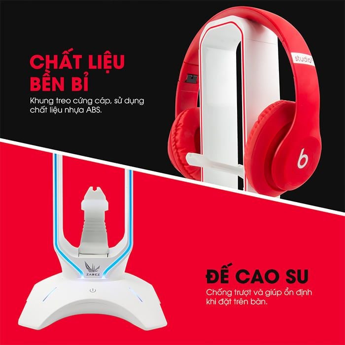 Đế treo tai nghe Zadez ZHS-701G (Đen / Hồng)