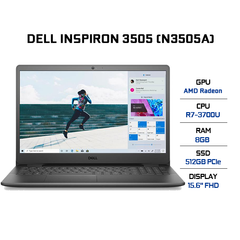 Laptop Dell Inspiron 3505 (N3505A) (R7-3700U | 8GB | 512GB | AMD Radeon Graphics | 15.6' FHD | Win 10)