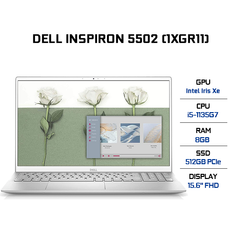 Laptop Dell Inspiron 5502 (1XGR11) (i5-1135G7 | 8GB | 512GB | Intel Iris Xe Graphics | 15.6' FHD | Win 10)