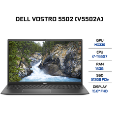 Laptop Dell Vostro 5502 (V5502A) (i7-1165G7 | 16GB | 512GB | VGA MX330 2GB | 15.6' FHD | Win 10)