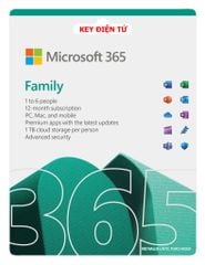Phần mềm Microsoft 365 Family | 12 tháng | Dành cho 6 người| 5 thiết bị/người | Word, Excel, PowerPoint | 1TB OneDrive | Key ESD điện tử (Mua nhận ngay)