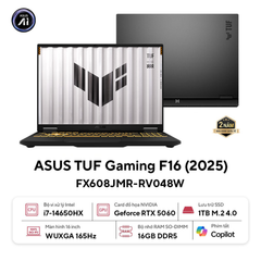 Laptop ASUS TUF Gaming F16 FX608JMR-RV048W (i7-14650HX | GeForce RTX™ 5060 8GB | 16GB | 1TB | 16' WUXGA 165Hz | Win 11)