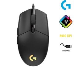 Chuột Gaming Logitech G102 LightSync Gen 2 RGB Đen (910-005802)