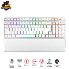 Bàn phím Gaming ASUS ROG Strix Scope II 96 Wireless White Storm 90MP037B-BKUA10