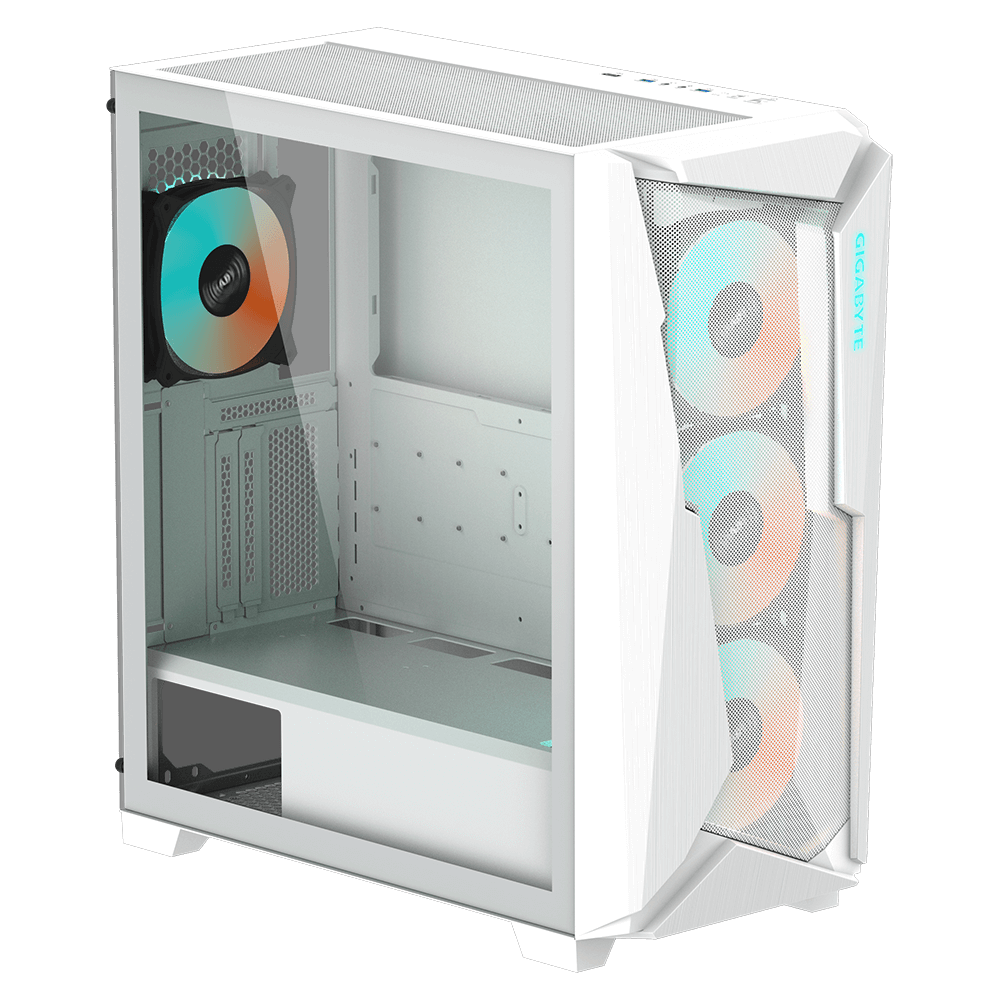 Vỏ case máy tính GIGABYTE C301 GLASS WHITE (sẵn 4Fan RGB)