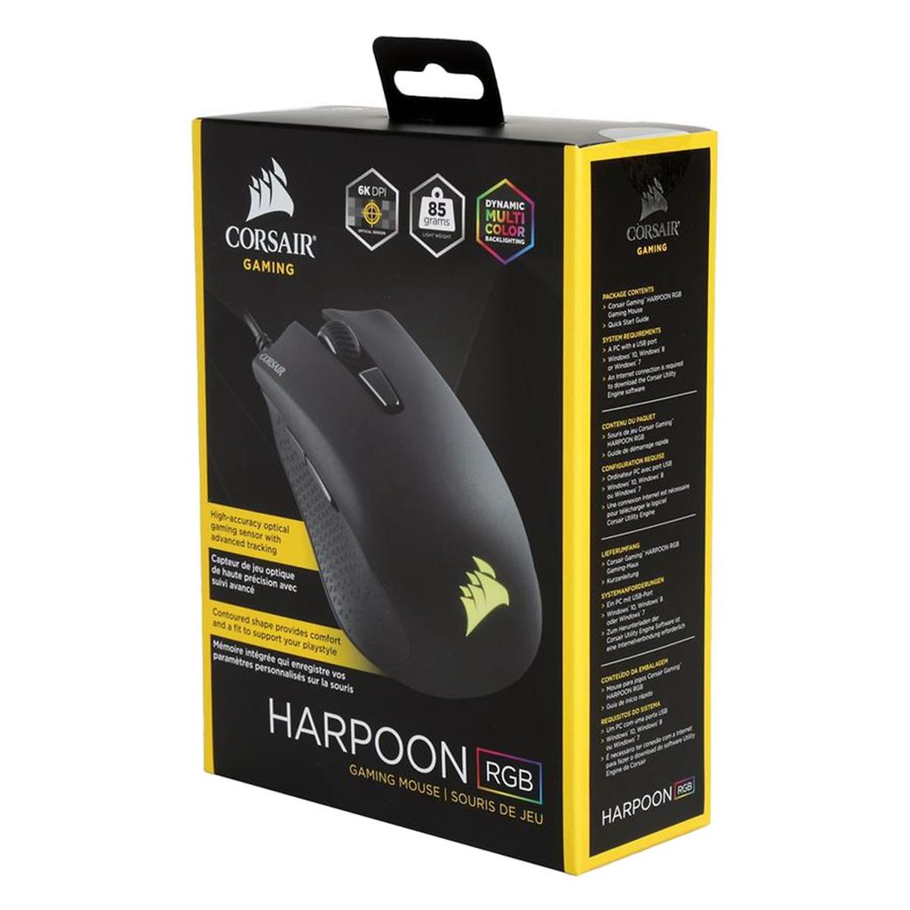 Chuột Gaming Corsair Harpoon RGB DPI 6000 Wired (CH-9301011-AP)