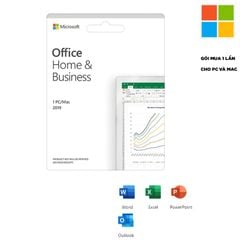 Phần mềm Office Home & Business 2019 | Dùng vĩnh viễn | Dành cho 1 người, 1 thiết bị | Word, Excel, PowerPoint | Outlook