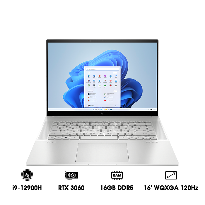 Laptop HP Envy 16-h0033TX 6K7F9PA (i9-12900H | GeForce RTX™ 3060 6GB |16GB | 512GB |  16' WQXGA Touch 120Hz | Win 11)