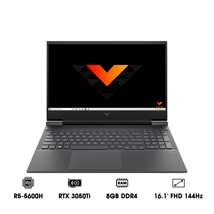 Laptop HP Victus 16-e0175AX (4R0U8PA) (R5-5600H | 8GB | 512GB | GeForce RTX™ 3050Ti 4GB | 16.1' FHD 144Hz | Win 11)