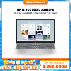 Laptop HP 15-fd0305TU A2NL6PA (i3-1315U | 8GB | 256GB | Intel UHD Graphics | 15.6' FHD | Win 11)