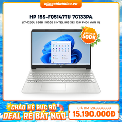 Laptop HP 15s-fq5147TU 7C133PA (i7-1255U | 8GB | 512GB | Intel Iris Xe Graphics | 15.6' FHD | Win 11)