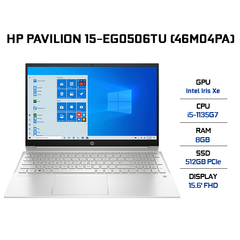 Laptop HP Pavilion 15-eg0506TU (46M04PA) (i5-1135G7 | 8GB | 512GB | Intel Iris Xe Graphics | 15.6' FHD | Win 10 + Office)