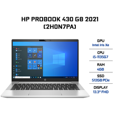 Laptop HP ProBook 430 G8 (2H0N7PA) (i5-1135G7 | 4GB | 512GB | Intel Iris Xe Graphics | 13.3' FHD | Win 10)