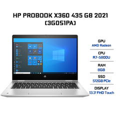 Laptop HP Probook X360 435 G8 (3G0S1PA) (R7-5800U | 8GB | 512GB | AMD Radeon Graphics | 13.3' FHD Touch | Win 10)